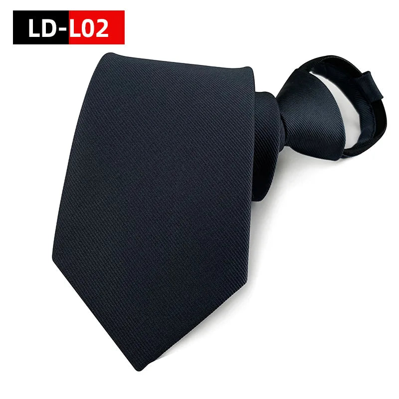 Zipper Tie Men Necktie Lazy Pre-tied Ties Solid 8cm Hot Sell Style Zipper Necktie For Men Women Bridegroom Wedding Wholesale