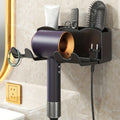 Hair Dryer Storage Rack Wall Mounted 2 in 1 Partition Hands Free Easy Install No Drill Shower Accessory Compact Storage Lazy Hol
