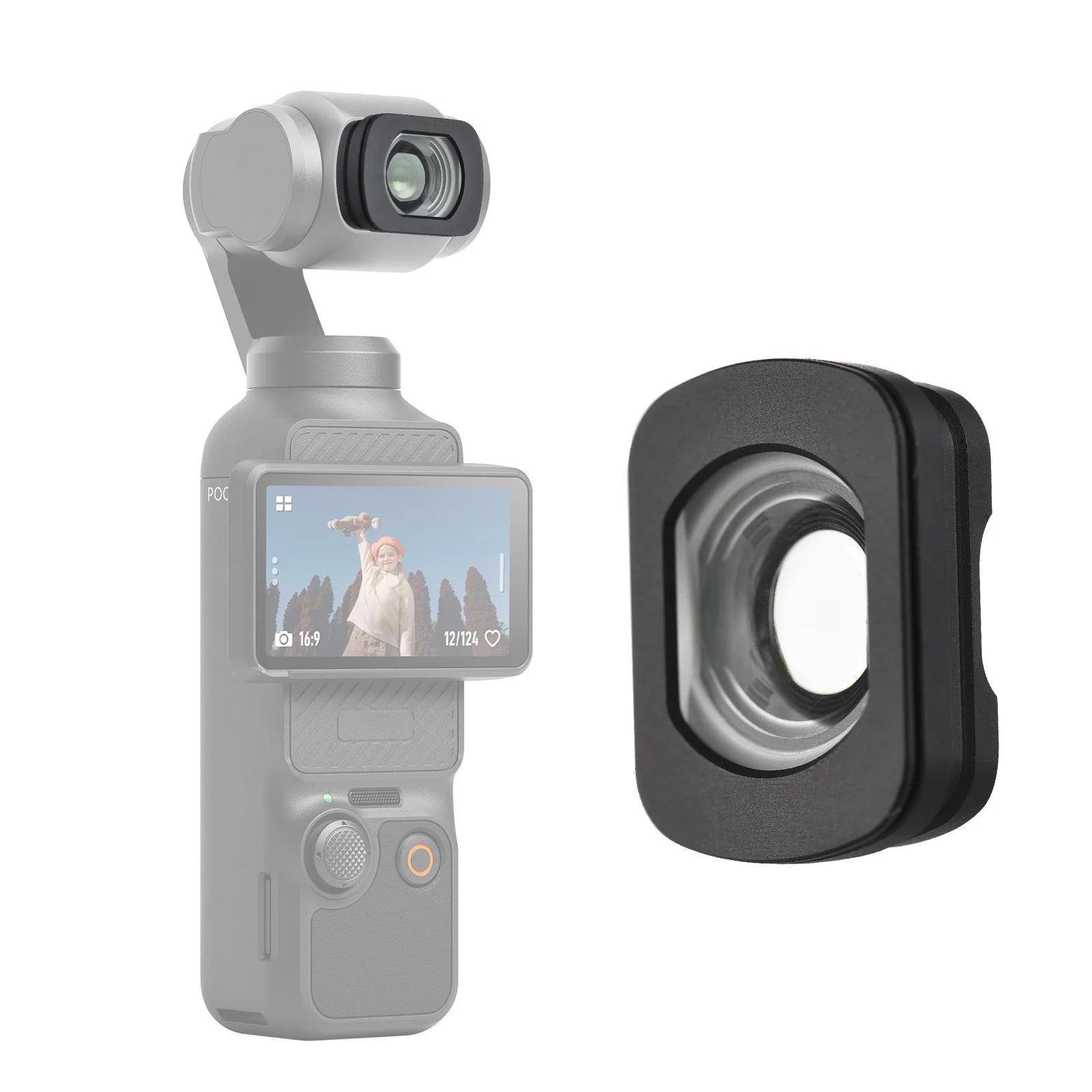 112°Wide Angle Lens Accessory 0.72X Magnification Magnetic Mounting Camera External Lens Replacement for DJI OSMO Pocket 3/4