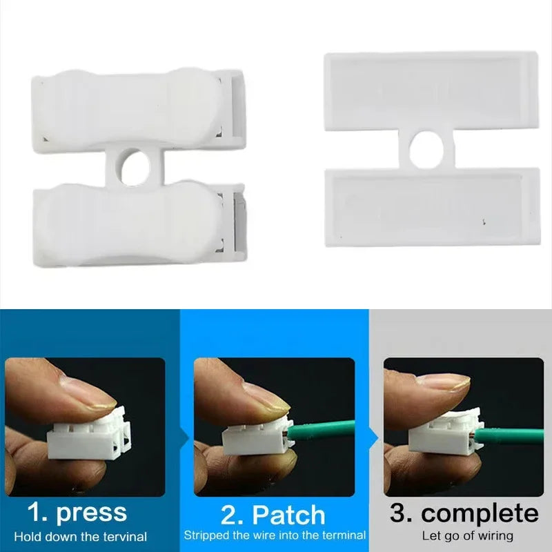 20pcs CH2 Spring Quick Wire Connectors Cable Clamps Terminal Block LED Strip Light Replace Electrical Tapes Cable Clamp Tools