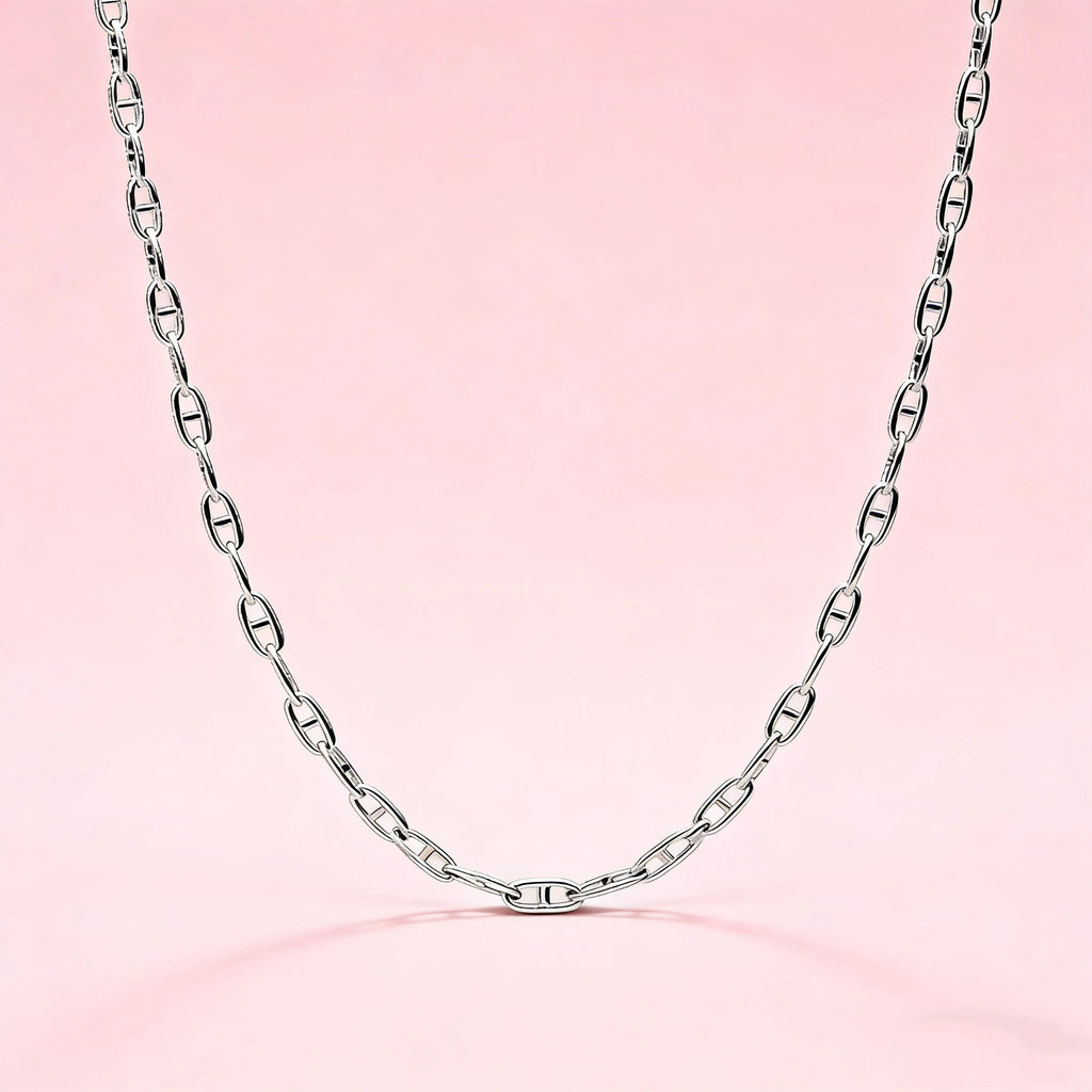 S925 Sterling Silver Necklace 18K Gold Plated Link Chain Necklace Fashion Minimalist Jewelry for Women Daily Party Gift