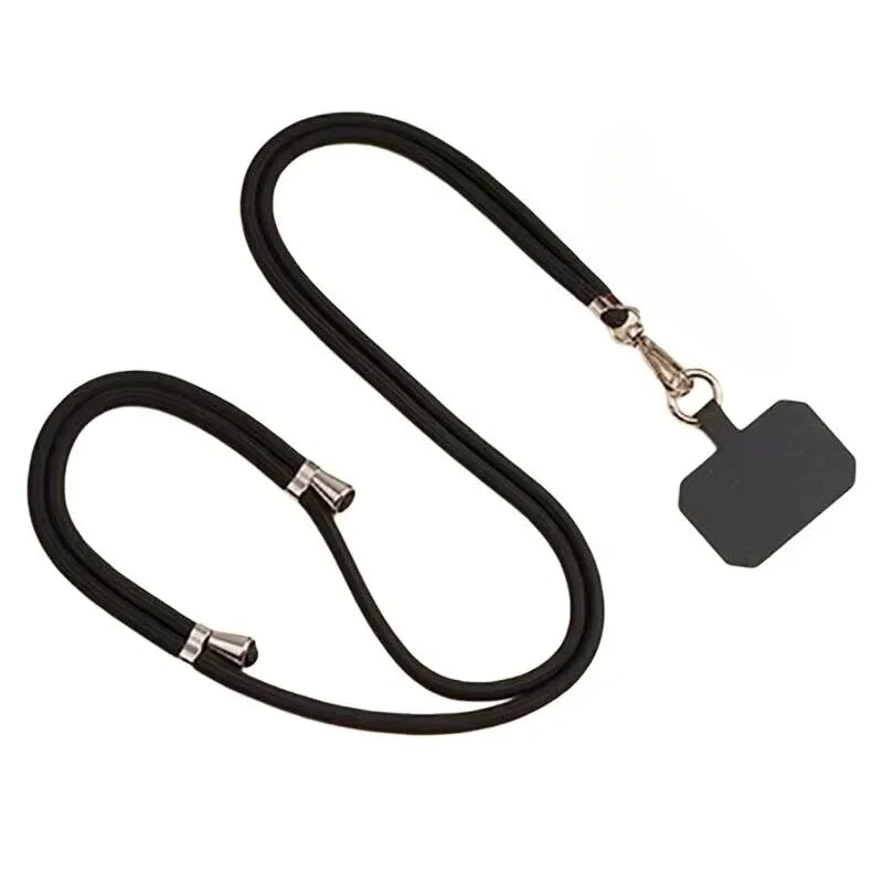 Universal Adjustment Phone Lanyard Solid Color Polyester Necklace Strap Long Hanging Rope With Clip Anti-Lost Crossbody Lanyard