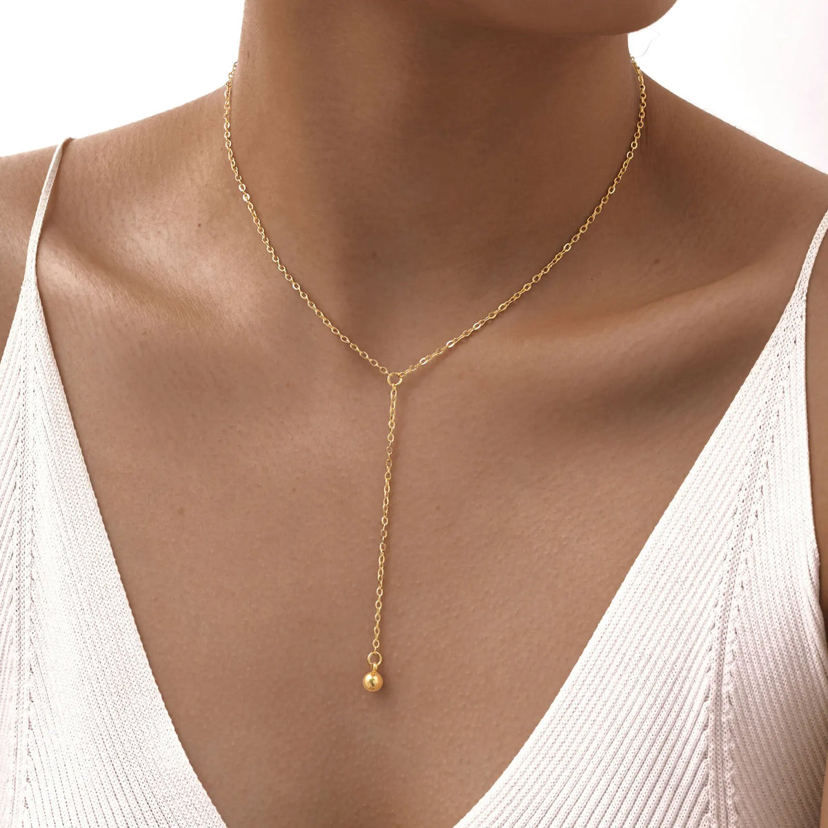 Stainless Steel Y Shape Pearl and Cubic Zirconia Pendant Neckalace For Women, Minimalist Personal Gold Plated Jewelry