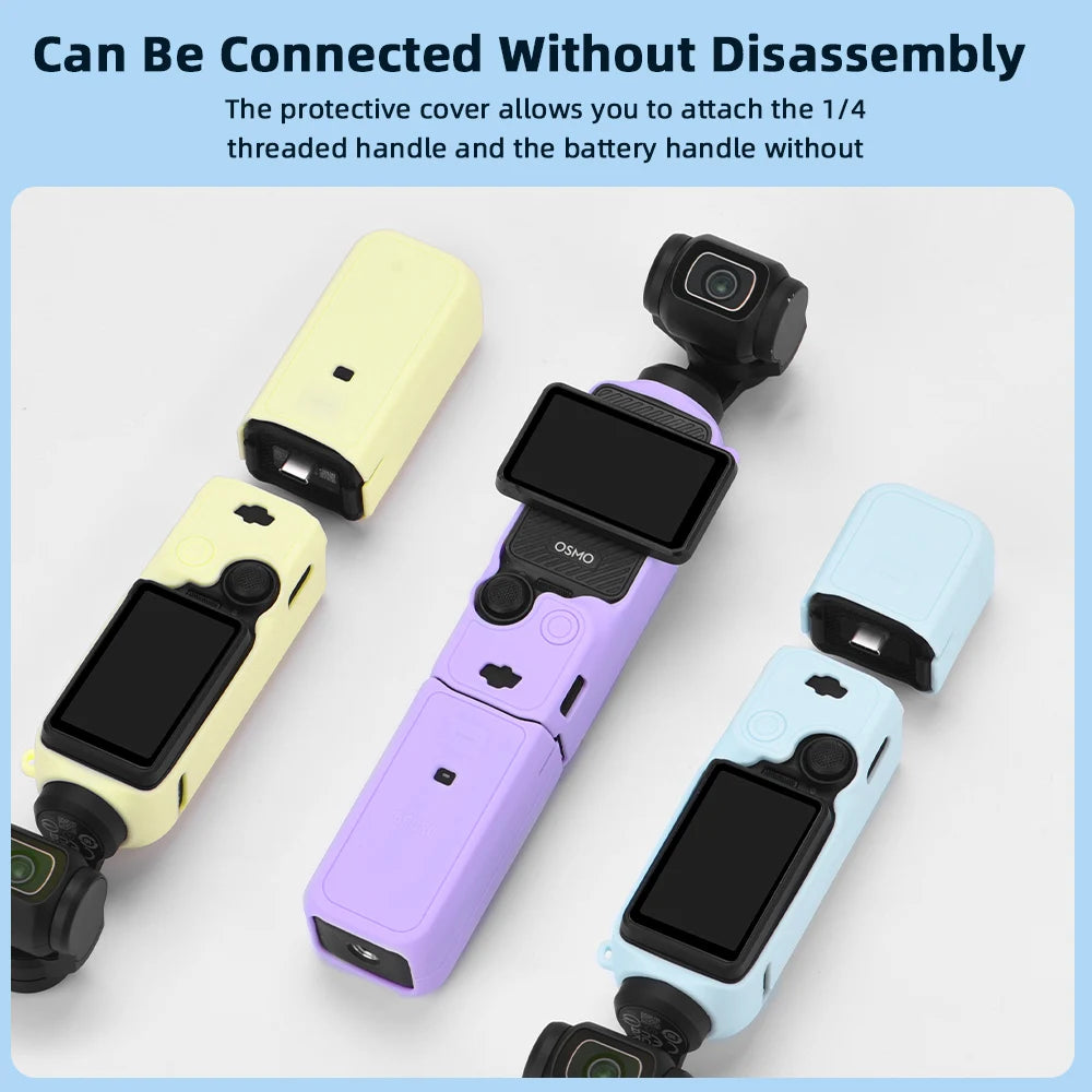 Case for DJI OSMO Pocket 4 Pro 4 3 Silicone Protective Cover Anti-Scratch Lens Cap Protector for Pocket4 Case Shell Accessories