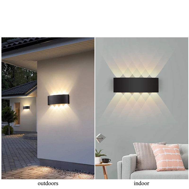 Up and Down LED Wall Lamp Waterproof Interior Wall Light For Bedroom Living Room Corridor Indoor Outdoor Lighting