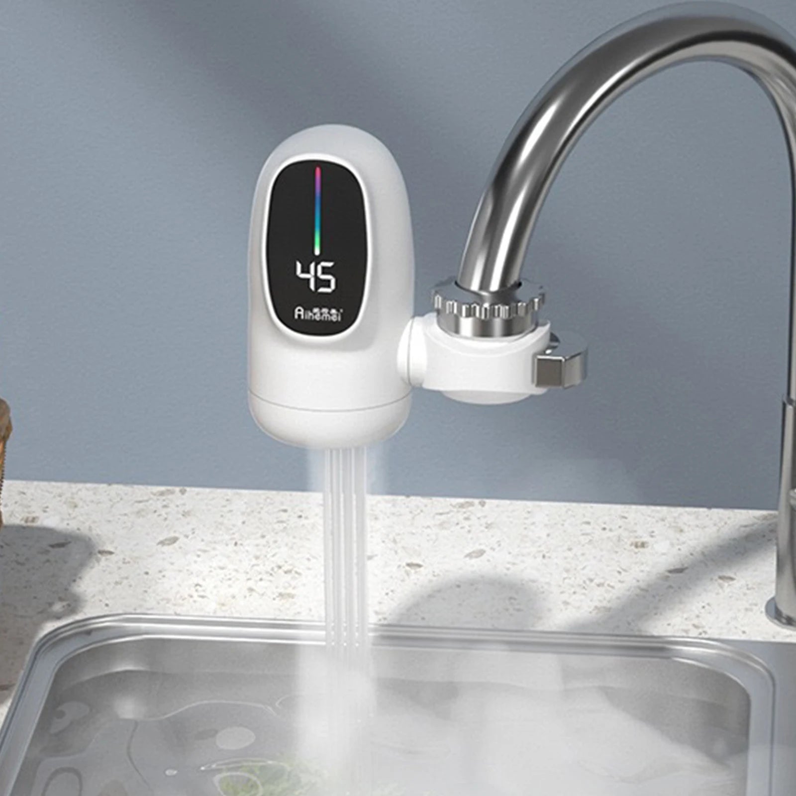 110V Instant Electric Hot Water Faucet with Digital Display Fast Heating Electric Heater Faucet for Kitchen Bathroom