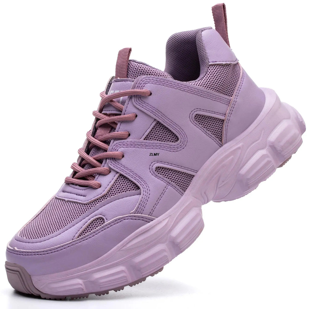 Big Size Women Safety Shoes Platform Steel Toe Sneaker Men Woman Work Safety Boots Breathable Light Industrial Work Shoes Female