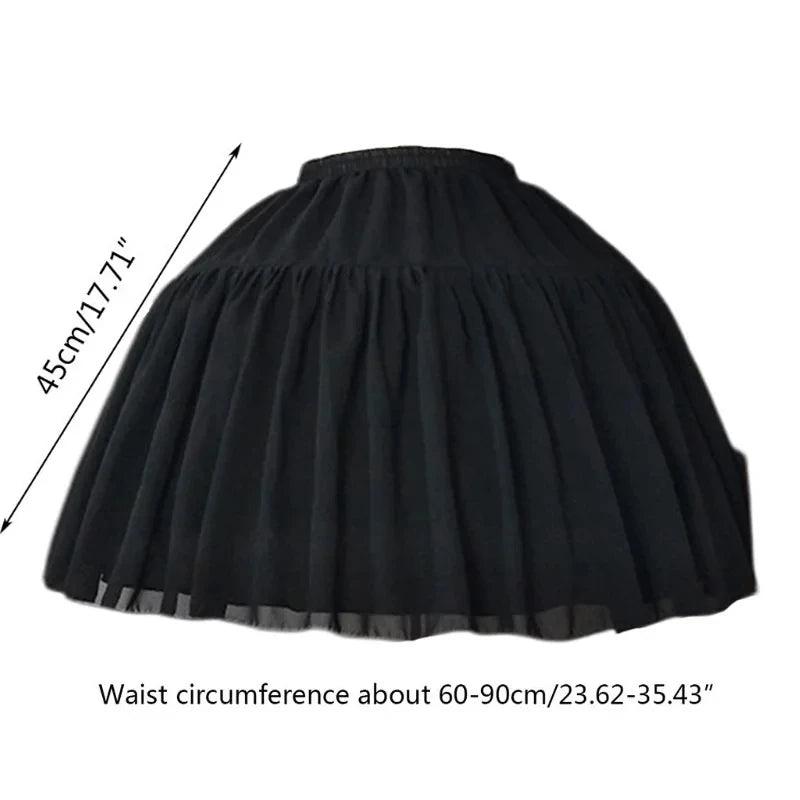 Women Elastic High Waist Ballet Sweet  Tutu Skirt Satin Bowknot Mesh Tulle Fluffy Petticoat Dress Underskirt