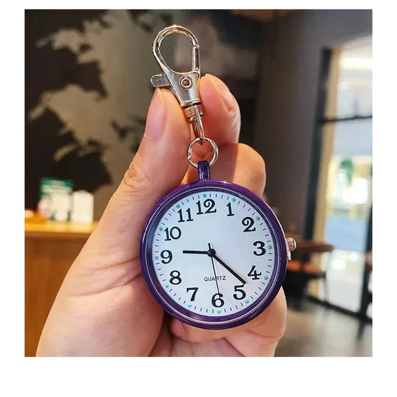 New Cute Compact Quartz Pocket Watch with Keychain – Unisex Quartz Watch for Men, Women, minimalist watches, gift for child