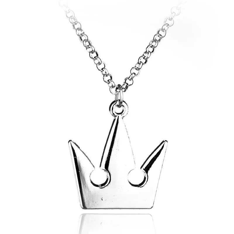Game Kingdom Hearts Chain Pendant Necklace Sora Key Blade Crown Charm Statement Choker Women Men Cosplay Jewelry Gift