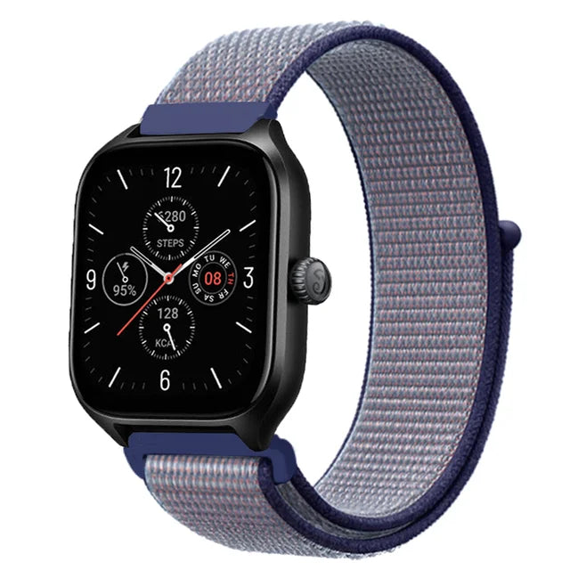 20mm 22mm Nylon Loop Strap for Amazfit GTR 47mm/GTR4 3 Pro/GTS 4 mini/3 Bracelet for Amazfit Balance 3 2/bip 5 6 Max/Stratos 2 3