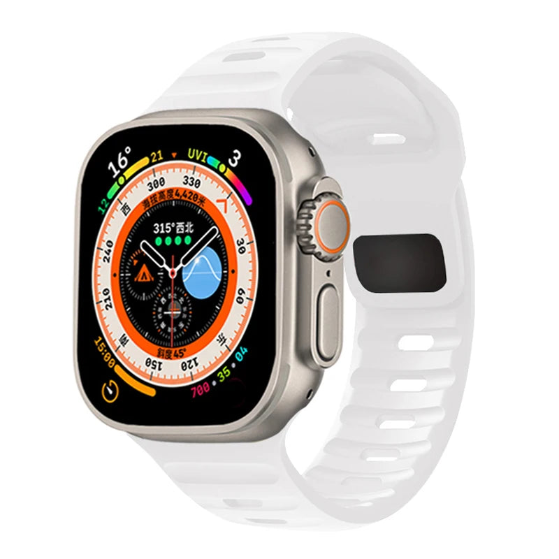 Silicone Strap For Apple Watch ultra2 Band 44mm 49mm 45mm 41-46-42mm 40mm sport correa bracelet iwatch Series 10 7 6 se 3 8 9 11