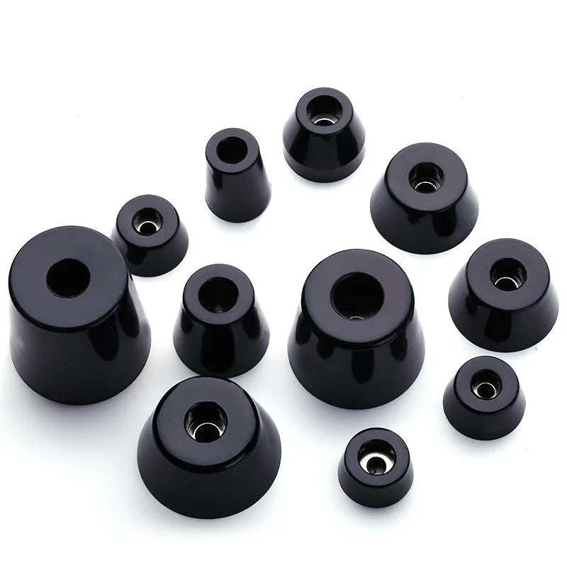 4pc Black Rubber Feet Non-slip Furniture Foot Table Leg Cabinet Bottom Pad for subwoofer Speaker machinery Funiture Accessories