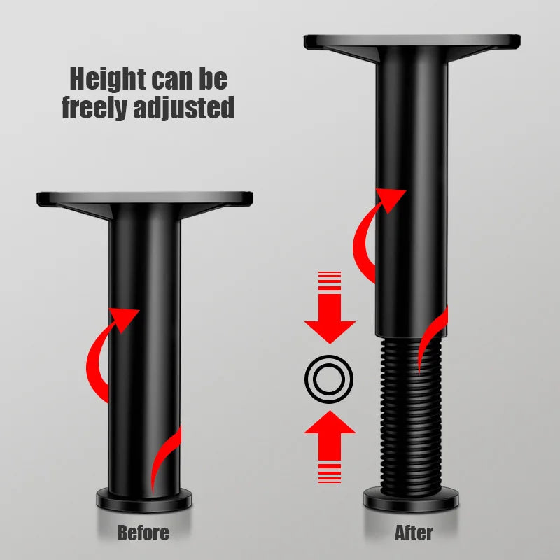 2PCS Telescopic Adjustable Heavy-Duty Support Leg for Bed Frames & Furniture - Robust Plastic Steel, Easy Install