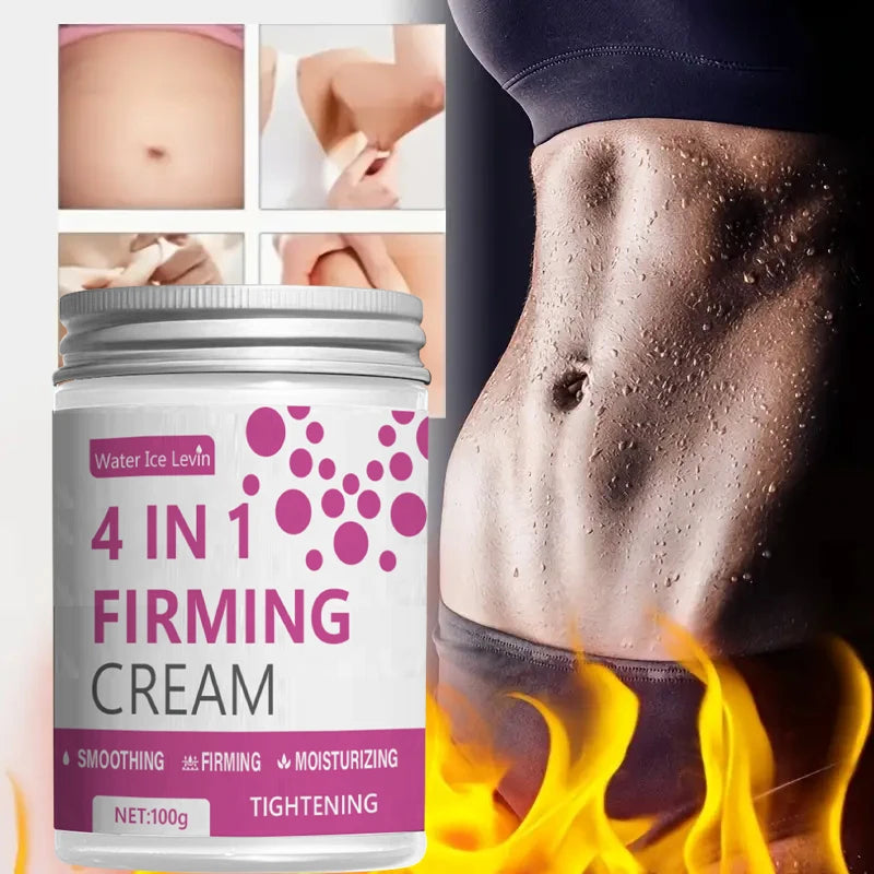 4 in 1 Firming Cream with Hyaluronic Acid, Ginger Oil & Shea Oil, Moisturizes, Firms, Smooths & Tightens for Elastic Skin