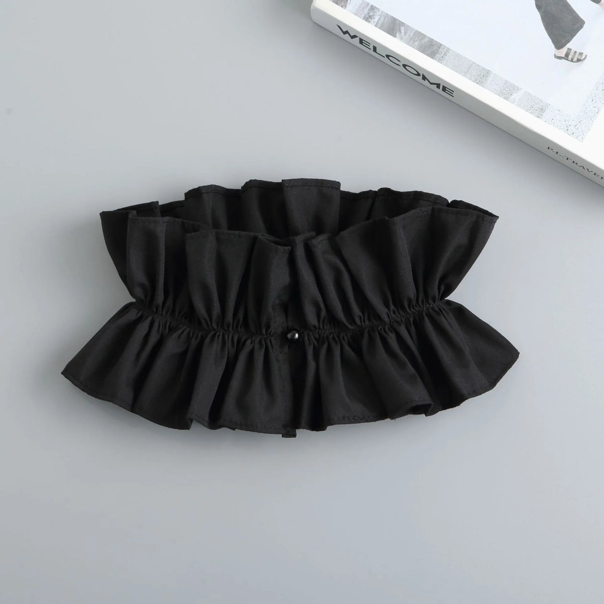 Fashion Ruffles Button Fake Collar for Women Stand Detachable Collar Fake Girls Vintage Lace Ladies False Blouse Collar
