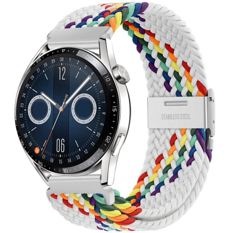 22mm 20mm Nylon Strap For Samsung Galaxy Watch 6 5 4/Gear S3 Magnetic Buckle Metal Adjustment Band For Huawei IWatch 4 GT2/3 Pro