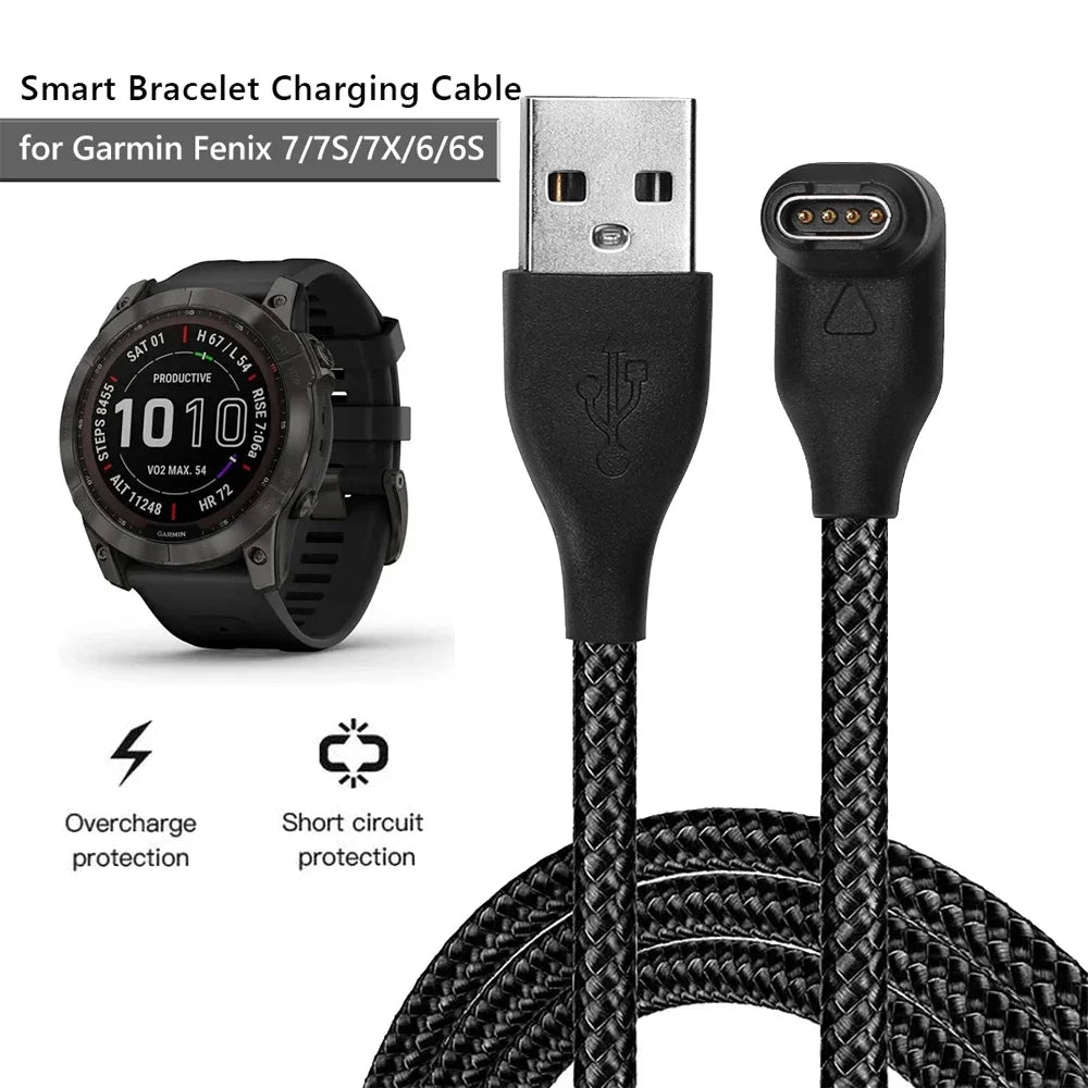 USB Charging Cable Data Cord Charger 1M For Garmin Fenix 7 7S 7X 6 6S 6X 5 5X 5S Vivoactive 3 Forerunner 945 935 245 Instinct 2