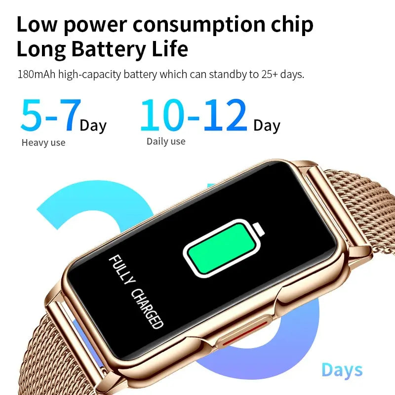 LIGE Smart Watch Women Full Touch Screen Bluetooth Call IP67 Waterproof Sports Fitness Tracker Smartwatch Women