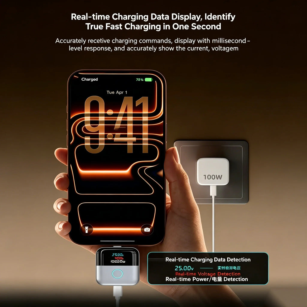 KEBIDUMEI 140W Smart Auto Power-off Phone Charge Separator Digital Display Type-C Fast Charging Data Cable Overcharge Protection
