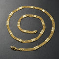 Sunny Fashion Italy 750 18K Gold Plated Geometric Necklace for Men and Women Hip Hop Rock Jewelry Accessories Gift