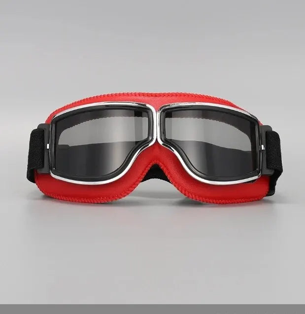 Motorcycle Glasses Windproof Motorcycle Helmet Glasses Sunglasses Retro Universal Folding Leather Retro Motorcycle Accessories