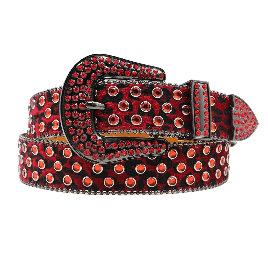 Hot Rhinestone Belts Studded Skull Lether Belts for Women Luxury Designer Brand Strap For Jeans Suppliers White Black