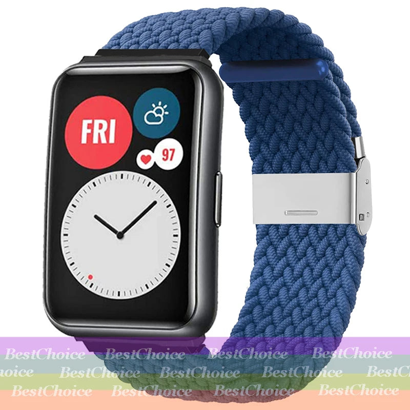 Nylon Braided Watch Strap for Huawei Watch Fit 3 Elastic Loop for Huawei Watch Fit 2 1Adjustable Band Bracelet Metal Connector