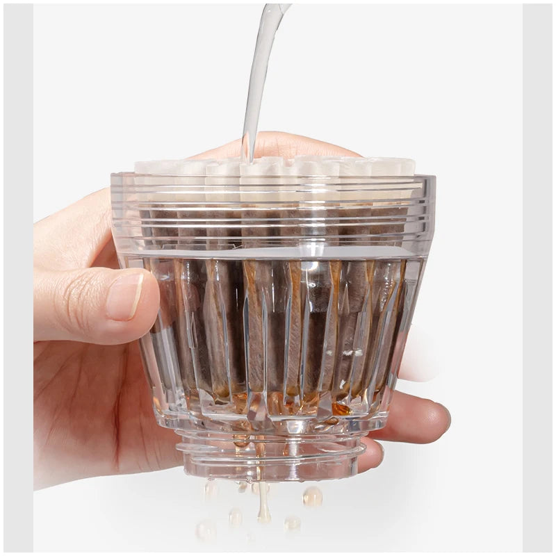 TIMEMORE Crystal Eye Travel Brewer 300ml Portable Coffee Brewer Coffee Cup 2-in-1 Compatible With 155 # Paper Filter