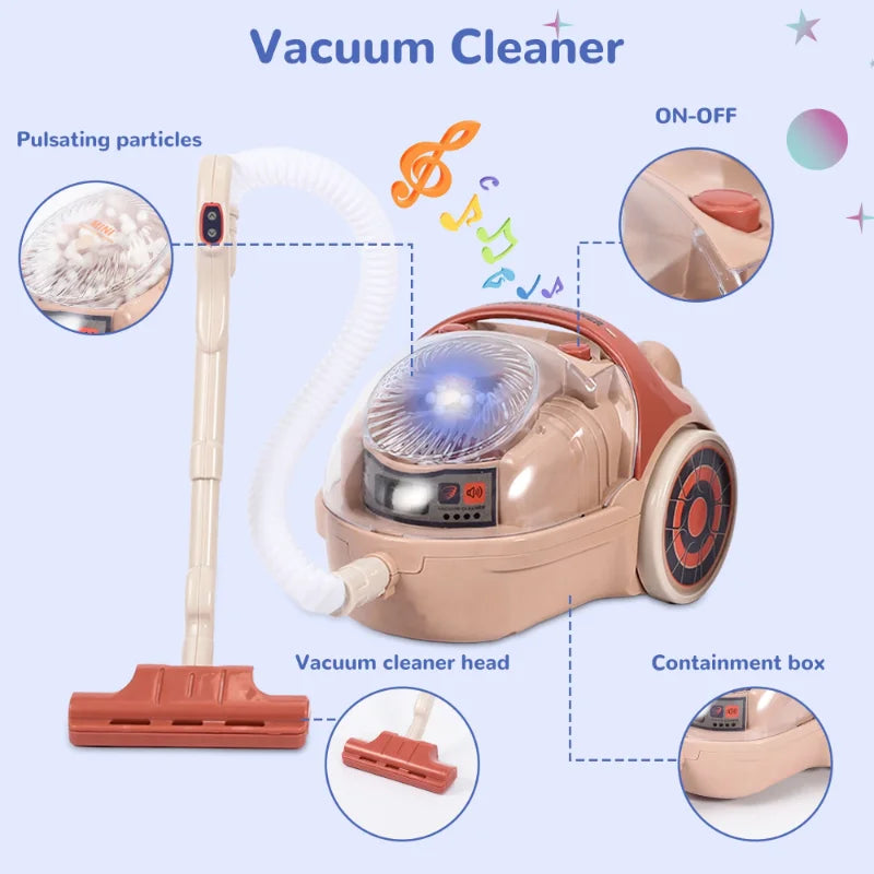 Kitchen Appliances Toy Kids Kitchen Accessories Pretend Play Set with Blender Coffee Maker Mixer with Sounds & Light