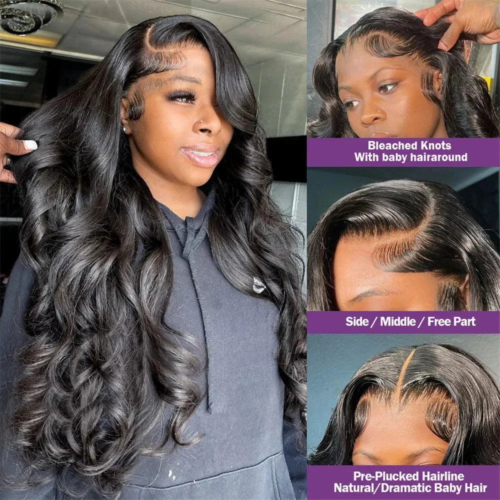 250% Real Density Body Wave ≥98% Human Hair Wig 13x6 HD Transparent Lace Front Wigs For Women 13x4 360 Pre Plucked Lace Frontal