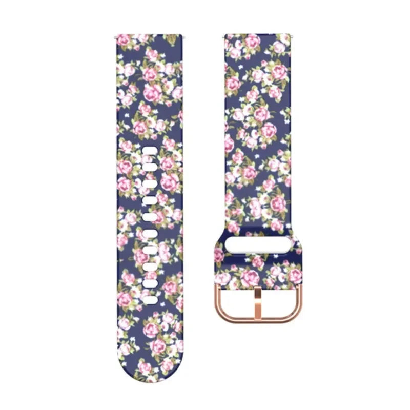 Printed Silicone band For Samsung galaxy watch 6 Classic-5-pro-4 sport bracelet 20mm 22mm strap for Amazfit GTS/GTR/4/3/2e Mini