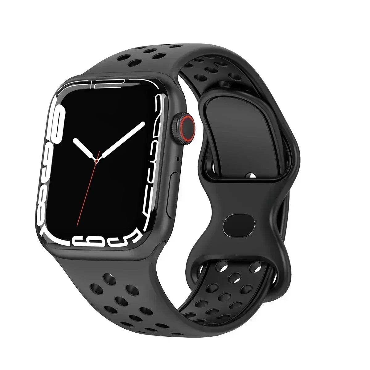 Original Silicone Strap For Apple Watch Band 49mm 44mm 45mm 40mm 42mm Breathable Correa for iWatch Series10 9 8 SE 7 6 Ultra