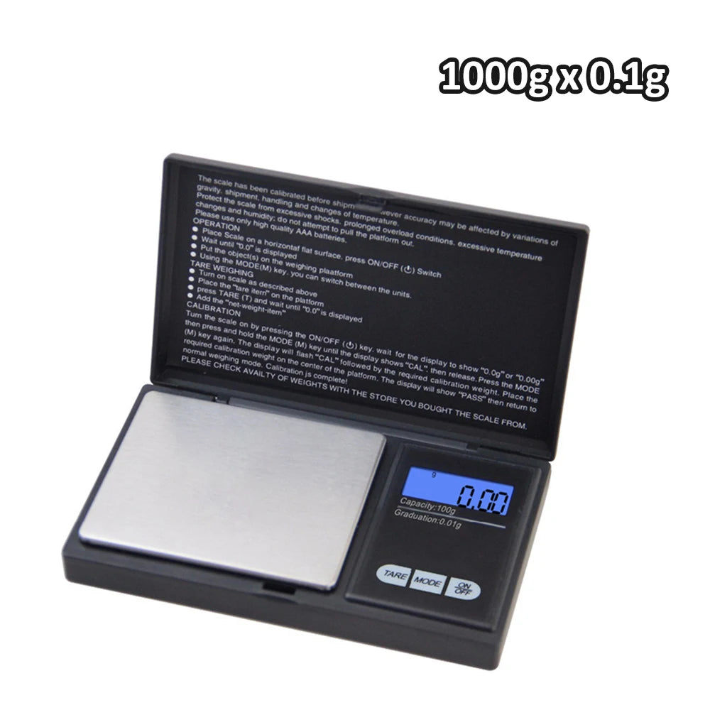 Mini Electronic Scale Pocket Digital Scale for Gold Sterling Silver Jewelry Scale Precision Scale 200/500g/1000gX0.01g/0.1g