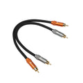 Fosi Audio Brand Nylon Braided Hi-Fi Speaker Cable Wire with Gold-Plated Banana Tip Plugs - 1.8m*2/0.3m*2