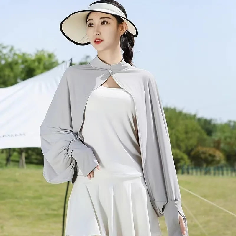 Women's Summer Cycling Driving UV-Proof Blouse Cape Breathable Sun Protection Shawl Popular New Models