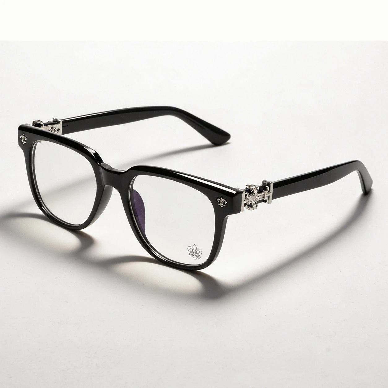 Unisex Square Anti Blue Light Glasses UV400 Gold Cross Hinge Black Clear Frame Computer Anti-Fatigue Eyeglasses