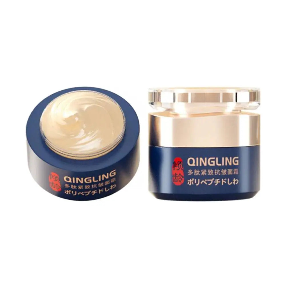 QINGLING Anti Wrinkle Face Cream Polypeptide Firms Skin Texture & Lightens Fine Lines Rejuvenating Repair For Morning Night