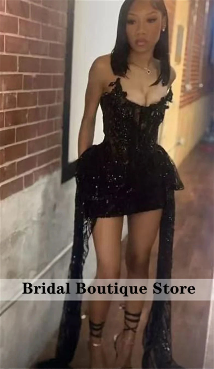Black Crystal Beading Homecoming Prom Dress With Cape Cocktail Gown Birthday Dress 2025 Blackgirl Birthday Party Gown Customiz