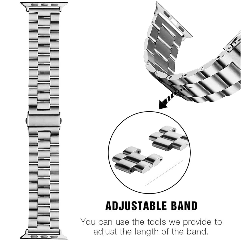 Stainless Steel Strap For Apple Watch Band 45mm Ultra 49mm 41mm 40mm 44mm Watch Strap Metal Bracelet For Iwatch Series 9 8 7 6 5