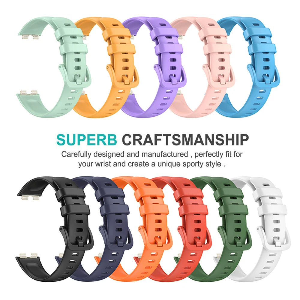 Silicone Watchbands For Huawei Band 10 9 8 Strap Replacement Universal Strap For Huawei Band 10 Correa Bracelet