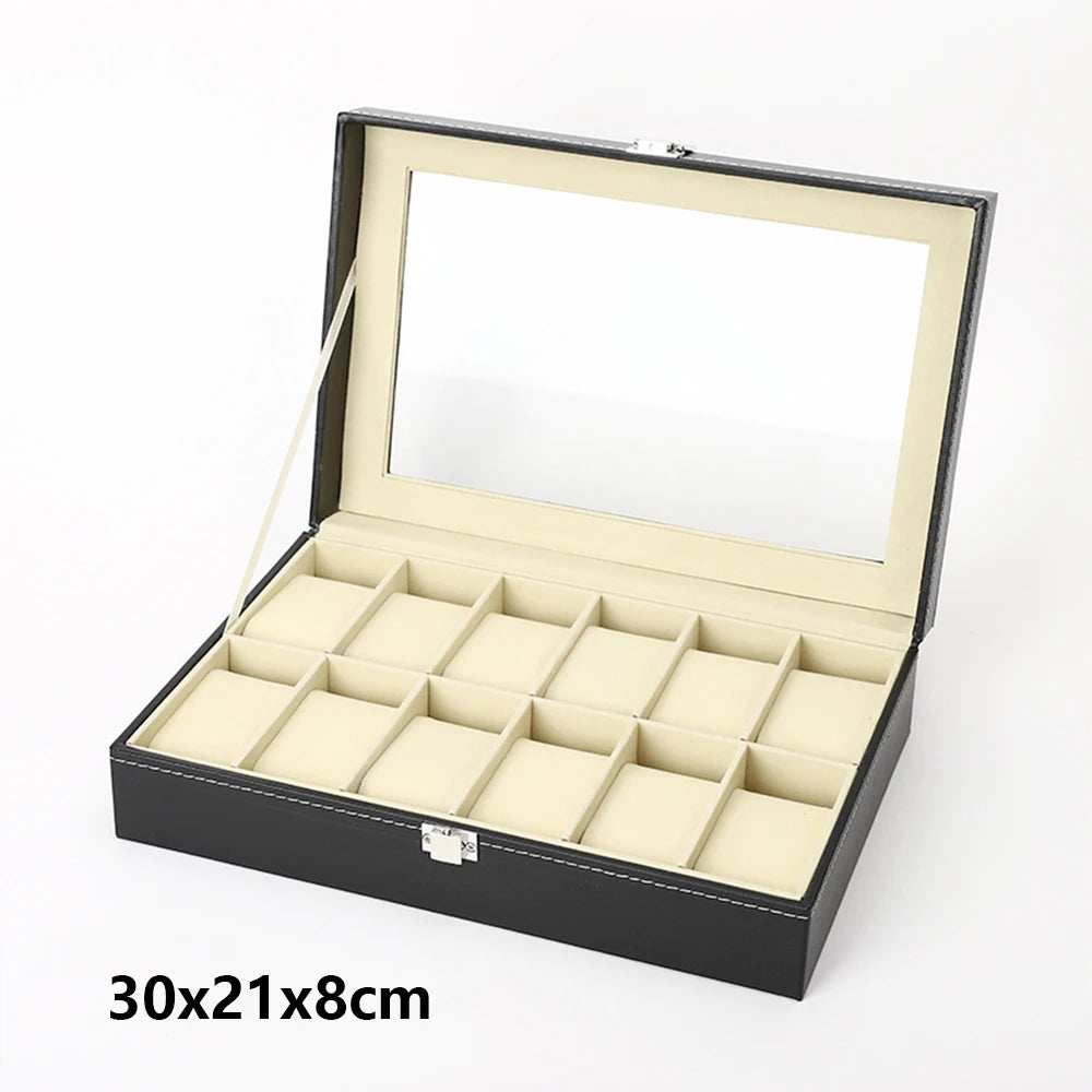 PU Leather Watch Organizer Box Watch Display Case Watch Travel Organizer Tray Watch Collection Storge Holder For Women