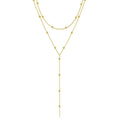 Gold Plated Lariat Necklace for Women Double Laryer Long Chain Drop Pendant Choker Necklaces Fashion Gifts