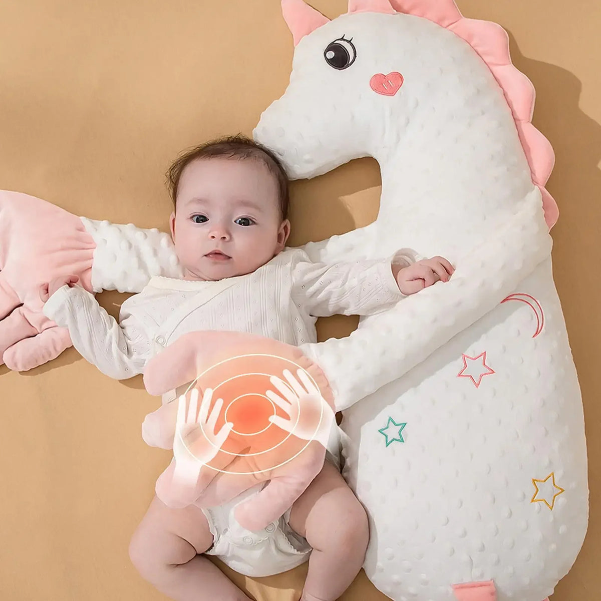 Baby Soothing Palm Patting Hand Plush Pillow Soothing Doll with Remote Control 3 Gear Adjustable for Bedroom Indoor Home Baby