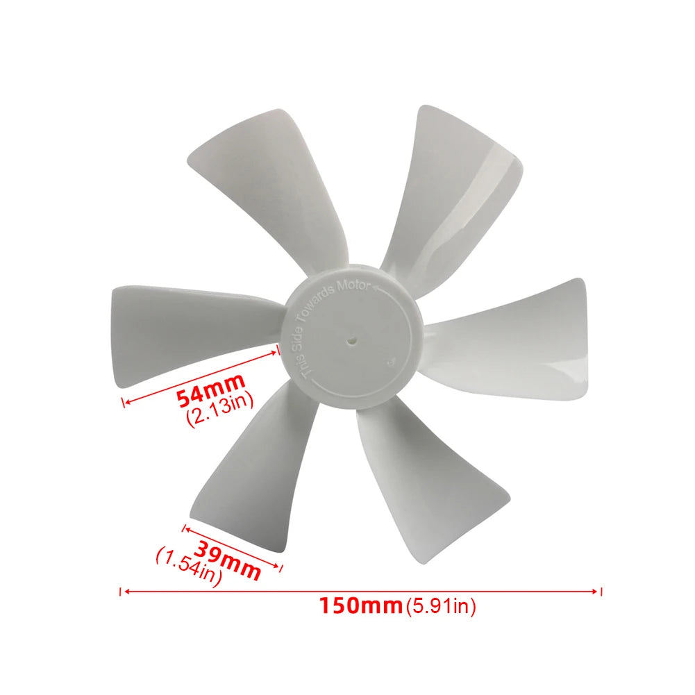 Replacement Vent Fan Blades 6 Blades RV Bathroom Vent Fan Motor Exhaust Fan for Elixir Ventline 12 Volt Motor Roof Vent