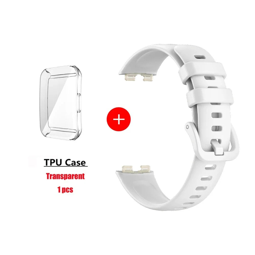Soft Silicone Strap Case for Huawei Band 10 8 9 Accessories Replacement Bracelet Screen Protector Wristband for Huawei Band9