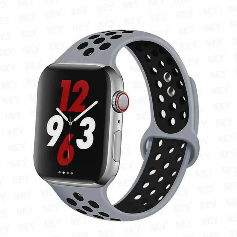 Sport Strap For Apple Watch Band 45mm 49mm 44mm 40mm 41mm 42mm Silicone bracelet correa iWatch Ultra 2 Series 9 8 SE 7 6 5 4 3
