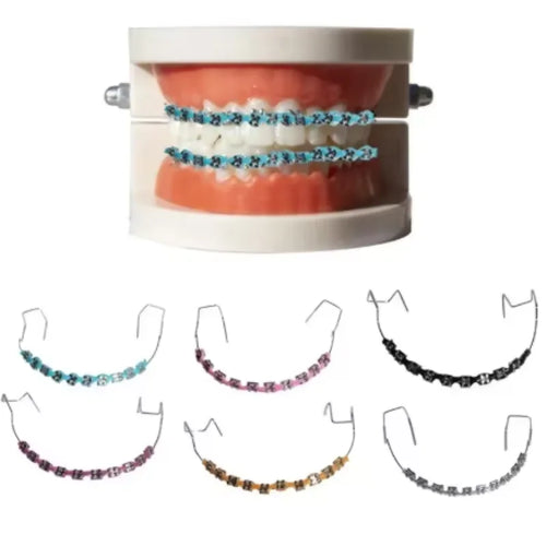 1 Pair Fashion Metal Wires Colorful Orthodontic Ligature Ties Temporary Tooth Decoration Ligature Ties High Quality