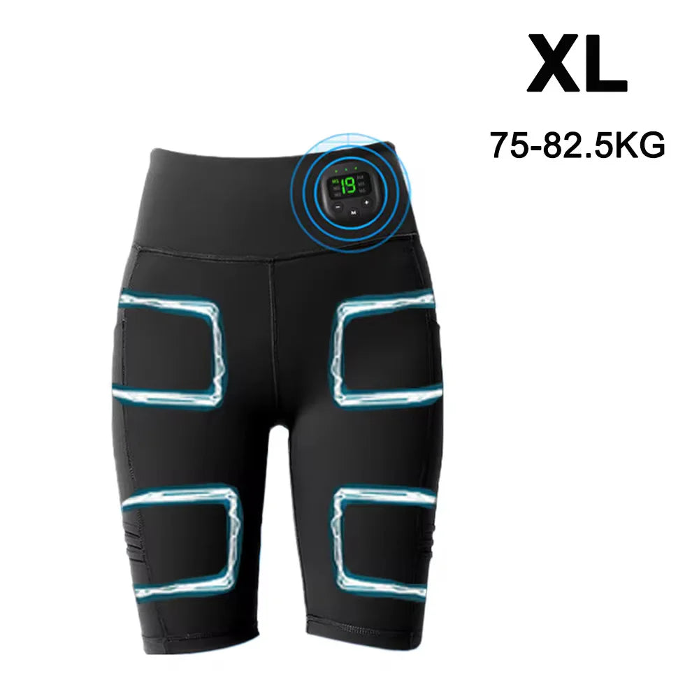 Microcurrent Intelligent Massage Pants EMS Muscle Stimulation Massage Weight Loss Leg Shaping Shorts Slimming Yoga Pants USB