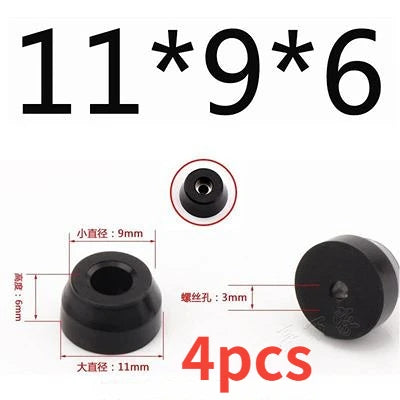 4pc Black Rubber Feet Non-slip Furniture Foot Table Leg Cabinet Bottom Pad for subwoofer Speaker machinery Funiture Accessories